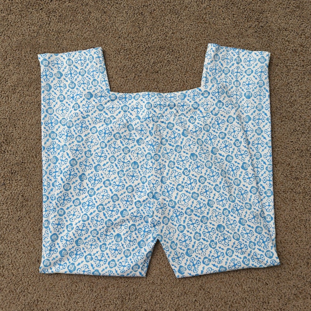 J.McLaughlin Lexie‎ Leggings Womens XS Blue White Geometric Tile Print Cropped - Picture 6 of 14